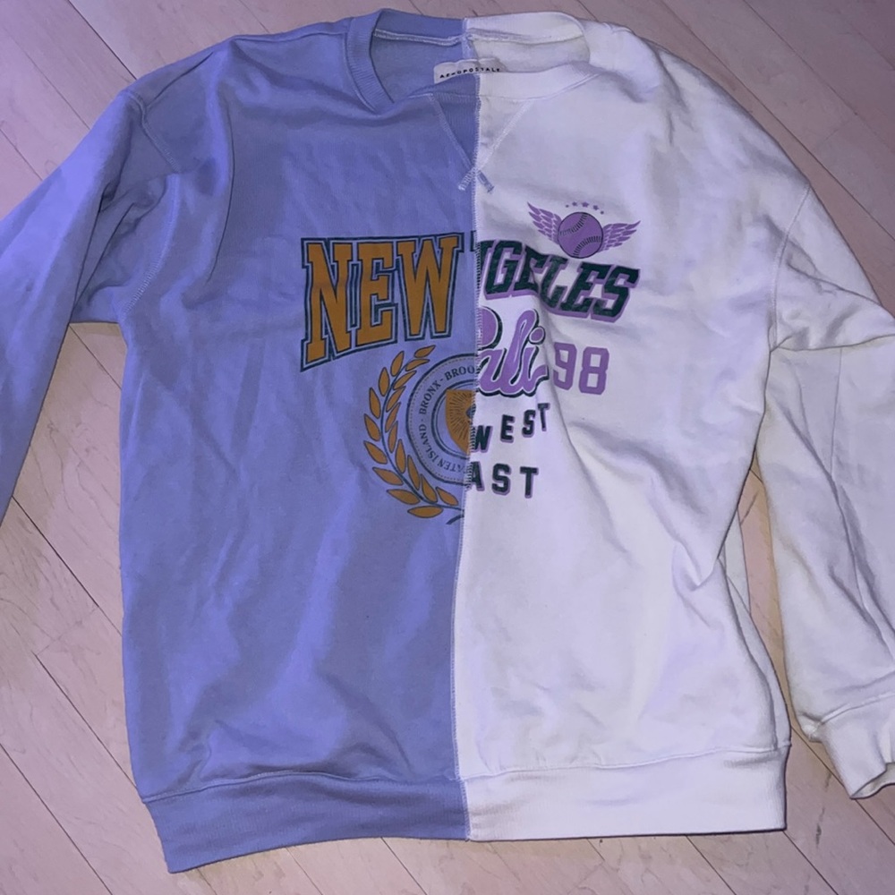 Two Tone Oversized Aeropostale Graphic Sweatshirt